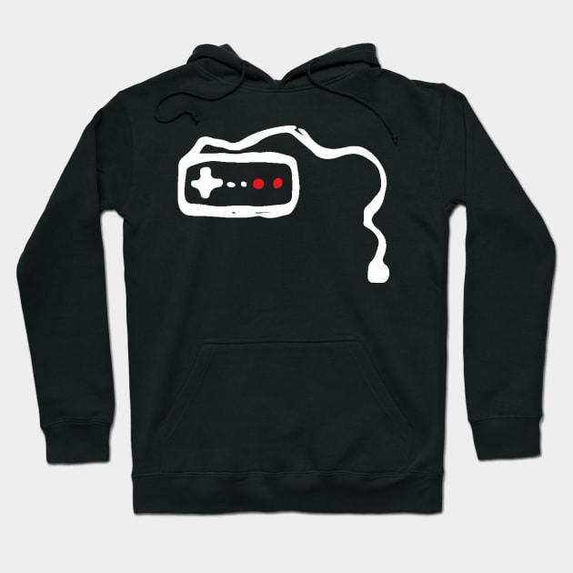 Video Game Controller Doodle White Hoodie by Mijumi Doodles